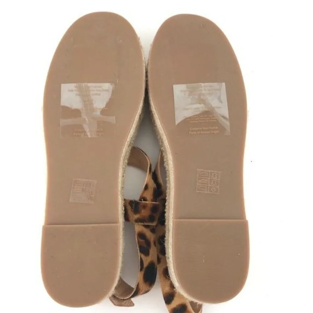 Madewell The Malia Espadrille Sandal in Leopard Calf Hair Size 9 NWOT
